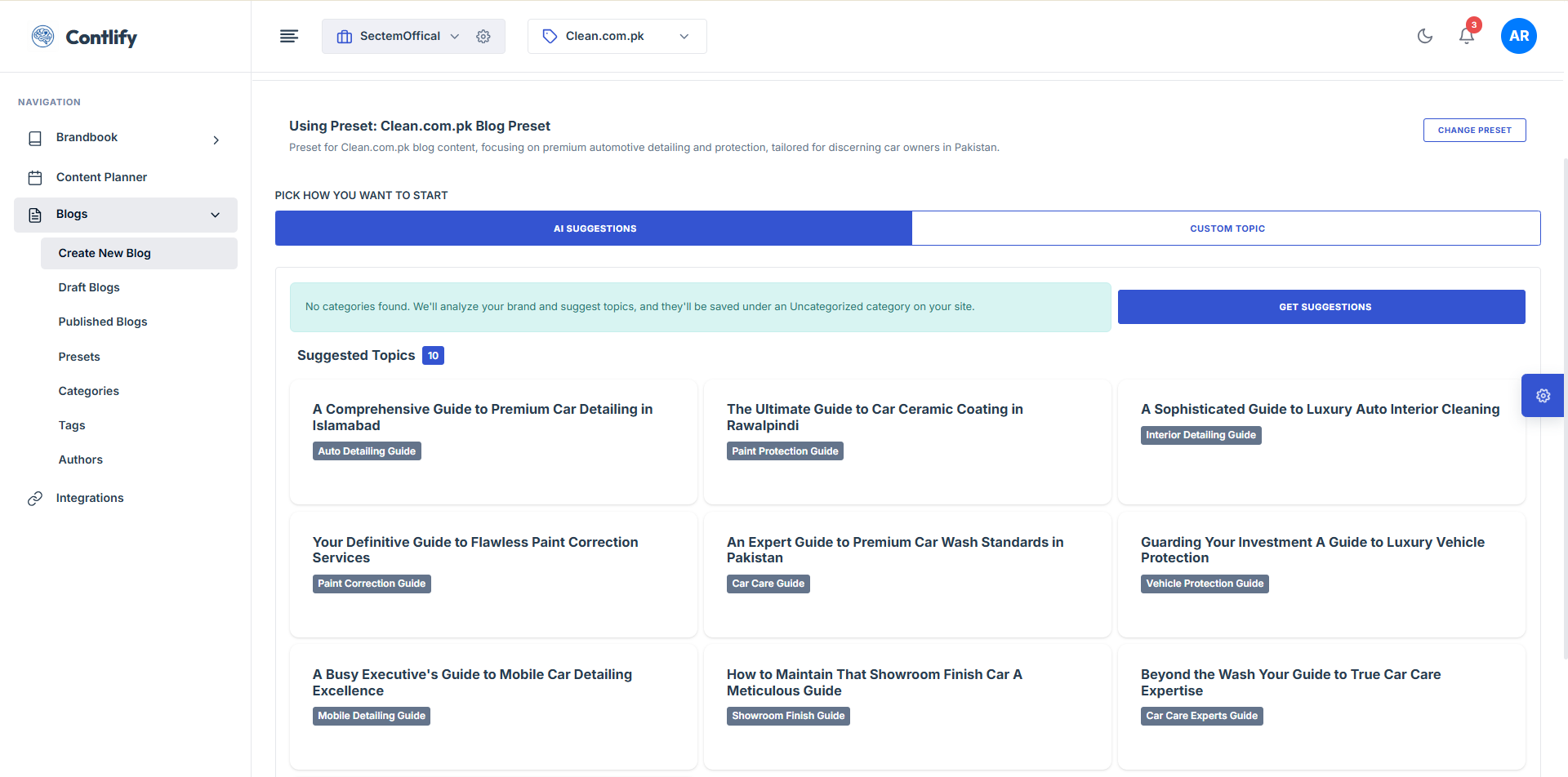 Suggestions Selection